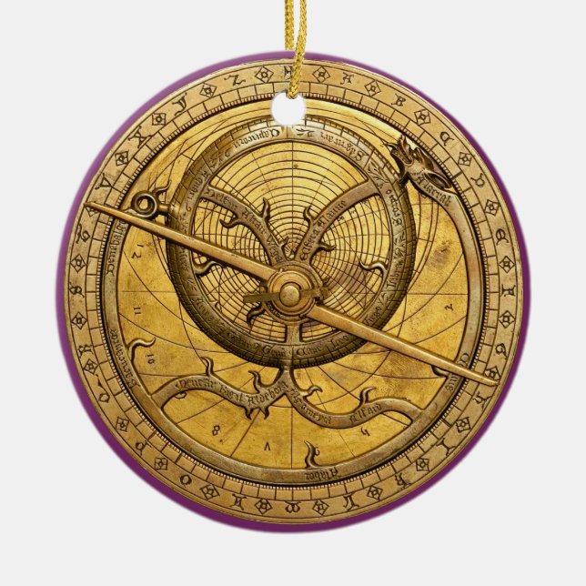 Antike Astrolabe-Verzierung Keramikornament (Vorne)