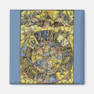 Antike Astrologie, Renaissance Tierkreisrad, 1555 Magnet