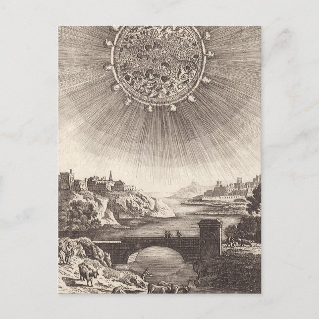 Antike Astronomie Himmel mit Sonne von Allain Mall Postkarte (Vorderseite)