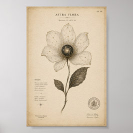Antike astronomische Blumenwandkunst Poster