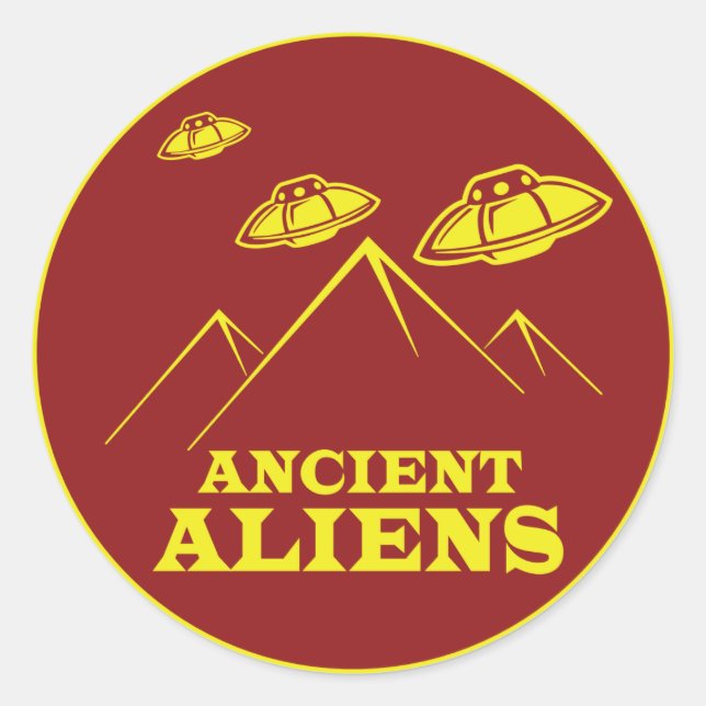 Antike Außerirdischen - Ufos Runder Aufkleber (Vorderseite)