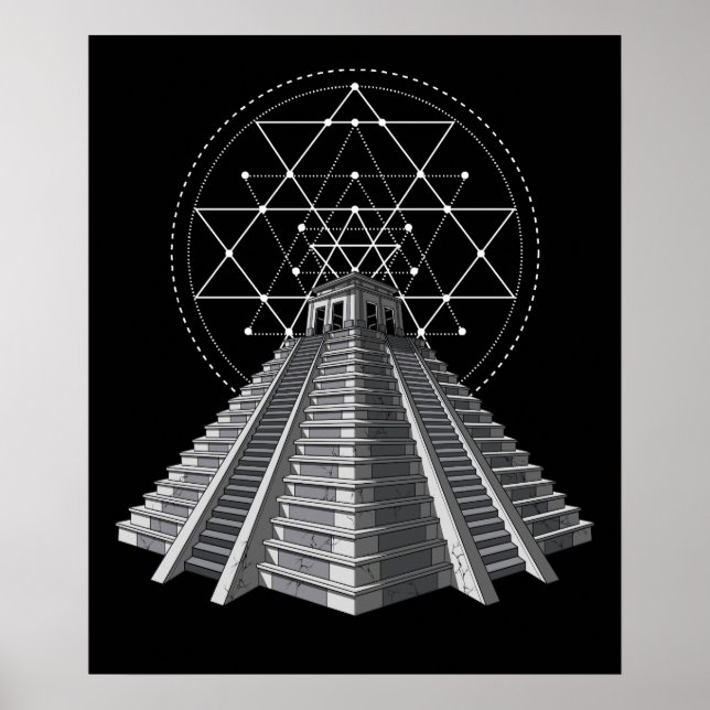 Antike Aztekenpyramide Poster (Vorne)