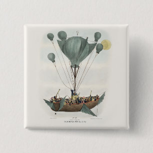 Antike Ballon Luftschiff Kunstwerke Button