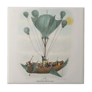 Antike Ballon-Luftschiff-Kunstwerke Fliese