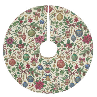 Antike Bänder und Ornamente Weihnachten Polyester Weihnachtsbaumdecke
