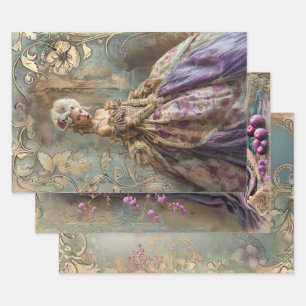 Antike Barock-Dekupage mit hohem Grammgewicht Geschenkpapier Set