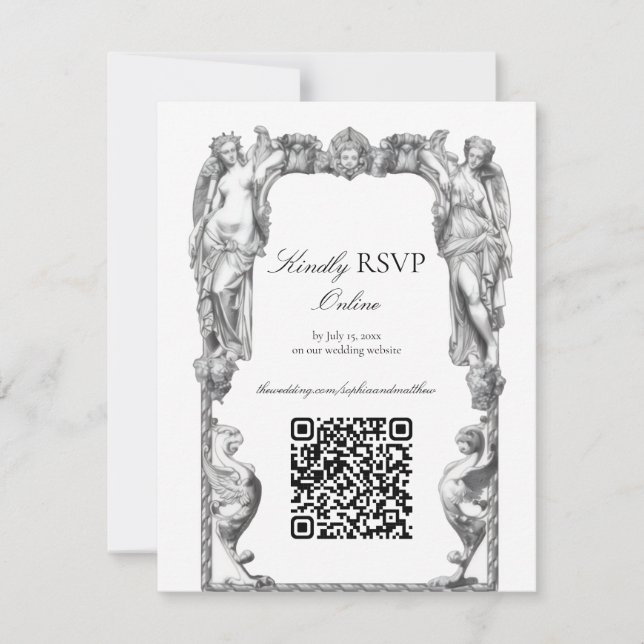 Antike Barockstatue feine Kunst Renaissance Online RSVP Karte (Vorderseite)