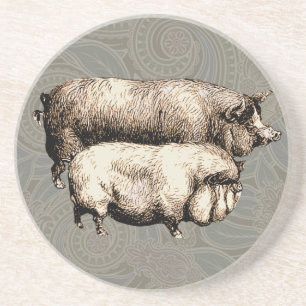 Antike Bauernhaus-Schweine-Landwirtschaft - Antiqu Getränkeuntersetzer