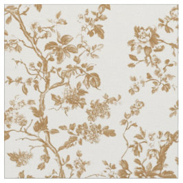Antike beige Blumen-Toile-Wiederholung Stoff