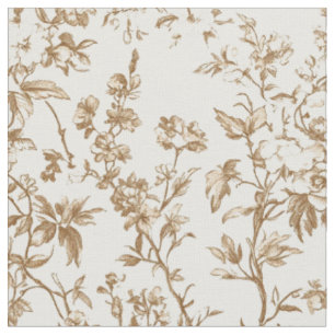 Antike beige Blumenranken-Toile-Fabric Stoff