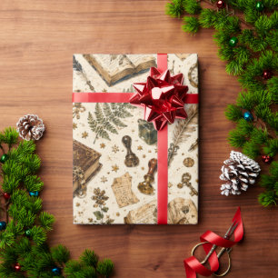 Antike Bibliothek alte Bücher Bücherwurm Geschenkp Geschenkpapier