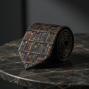 Antike Bibliotheksregale Dunkle Akademie Vintage Krawatte