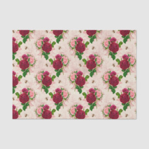 Antike Biene und Rosen Seidenpapier