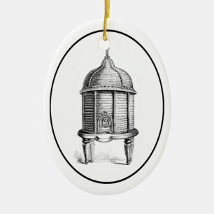 Antike Bienenkorb-Weidenkorb Keramik Ornament