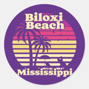 Antike Biloxi Beach Mississippi Runder Aufkleber