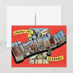 Antike Birmingham AL Grußpostkarte Postkarte
