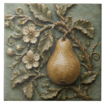 Antike Birnenzweig Botanische Faux Relief