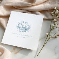 Antike blaue Blumen-Schwäne Hochzeit