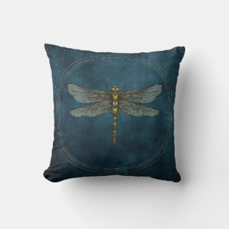 Antike Blaue Himmlische Mystische Libelle Kissen
