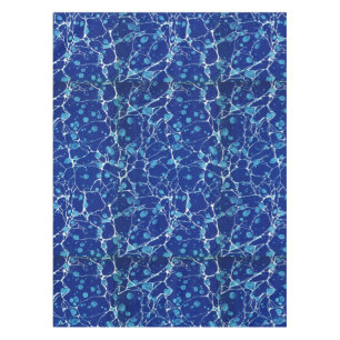 Antike Blaue Marmorierung Weiße Tischdecke