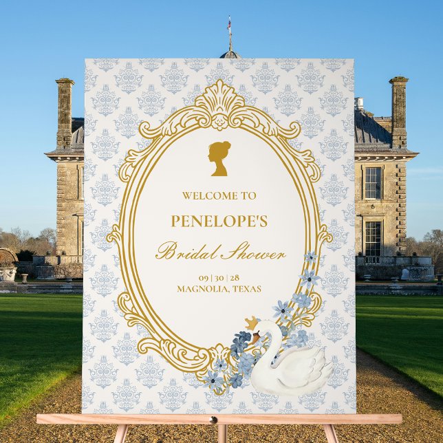 Antike blaue Regency-Cameo-Brautdusche Acrylschild (Von Creator hochgeladen)