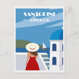 Antike Blaue Santorini Griechenland Griechische Re Postkarte