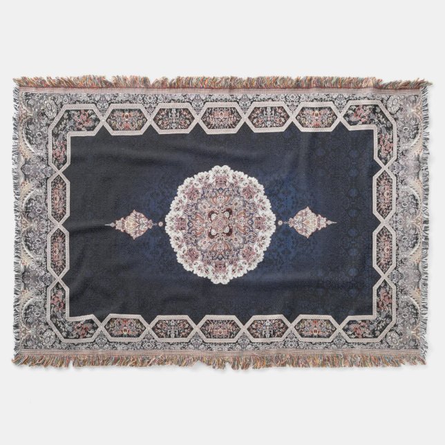 Antike Blaue Türkisch Persischer Teppich Rug Decke (Vorderseite)