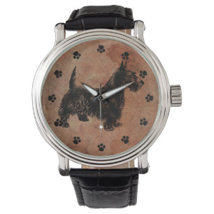 Antike Blickscottie-Hundeuhr Armbanduhr
