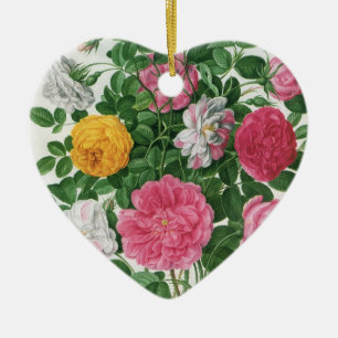 Antike blühende Blumen, Frühlingsgartenrosen Keramikornament