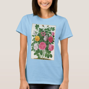 Antike blühende Blumen, Frühlingsgartenrosen T-Shirt