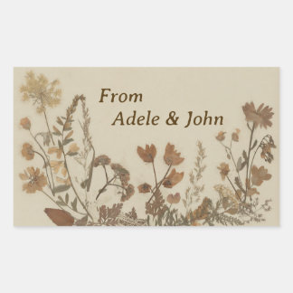 Antike Blume Rechteckiger Aufkleber