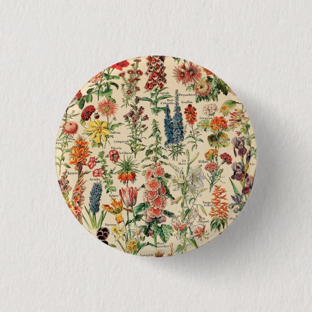 Antike Blumen Button (Vorderseite)