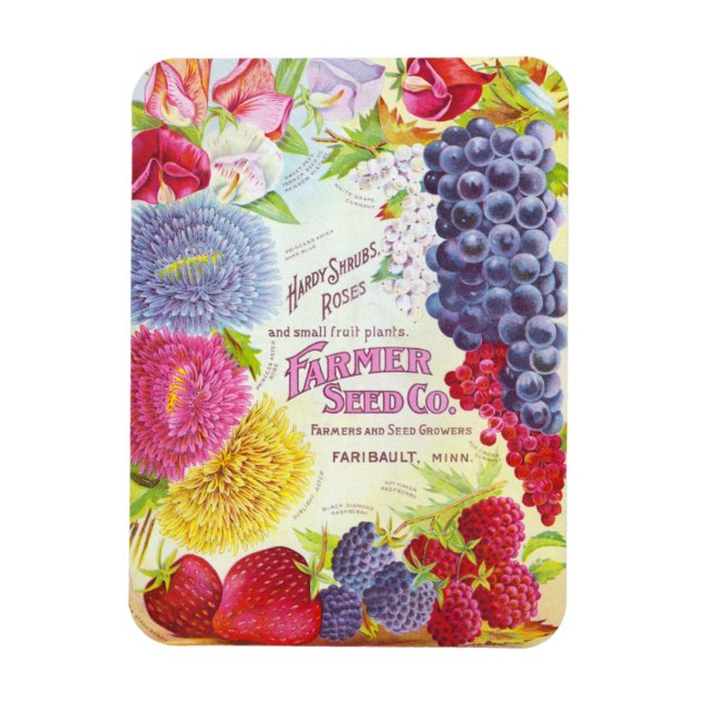 Antike Blumen & Früchte Magnet (Vertikal)