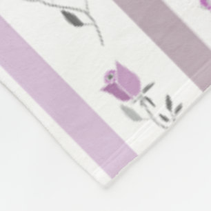 Antike Blumen gestreifte Muster weiß beige rosa Fleecedecke