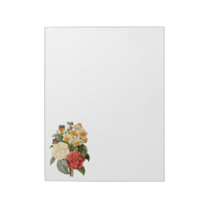 Antike Blumen, Kamelien und Narzissen, Redoute Notizblock