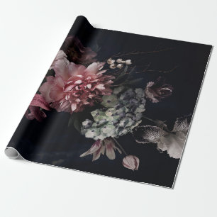 Antike Blumen. Pfingstrosen, Tulpen, Lilie, Horten Geschenkpapier