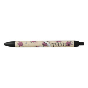 Antike Blumen rote Rose modern elegant braun cool Kugelschreiber