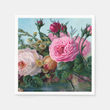 Antike Blumen-Serviette