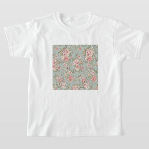 Antike Blumen Tapete T-Shirt