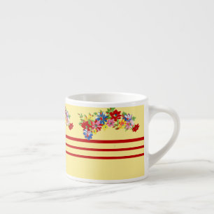 Antike Blumen- und Streifen-Espressotasse Espressotasse