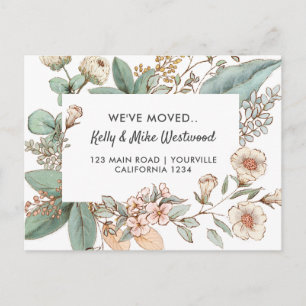 Antike Blumen Wir sind umgezogen Neue Adresse Neue Postkarte