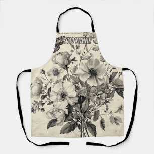 Antike Blumenanordnung - monochrome Schmetterlinge Schürze