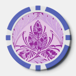 Antike Blumenblatt Lavendel Purpur Pokerchips