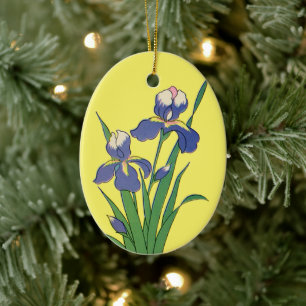 Antike Blumengestaltung, Lila Frühlingsgarten-Schw Keramikornament