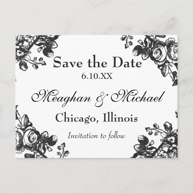 Antike Blumengrün Ankündigungspostkarte (Vorderseite)