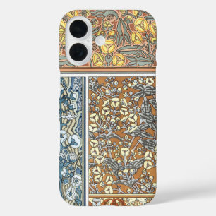 Antike Blumenkunst Nouveau, Pfeilspitzenblumen iPhone 16 Hülle