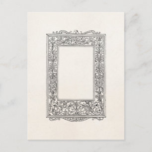 Antike Blumenmeerjungfrau Alter Rahmenrand Vintage Postkarte