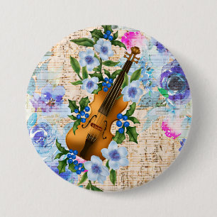 Antike Blumenmusik Violine Button