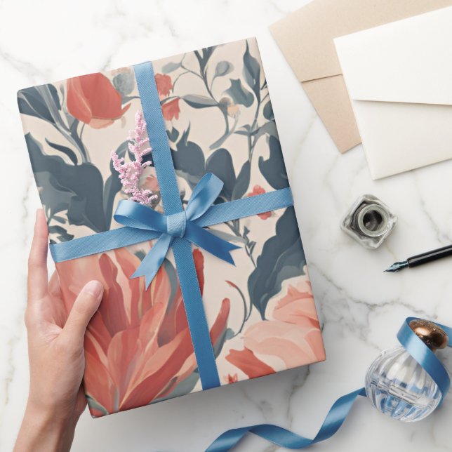 Antike Blumenmuster Geschenkpapier (Schenken)