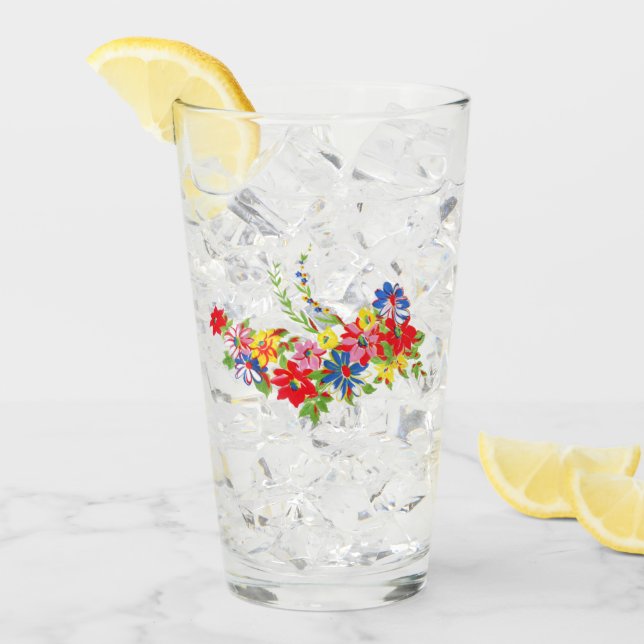 Antike Blumenmuster Glas (Vorderseite Ice)